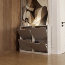 Ver imagem 4 de Sapateira Milano 4 Portas para 16 Pares de Sapato Cinza/branco - Panorama Móveis