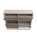 Ver imagem 2 de Sapateira Milano 4 Portas para 16 Pares de Sapato Cinza/branco - Panorama Móveis