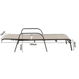 Espreguiçadeira Reclinável 72x193cm em Alumínio com Tela Cannes  - 4