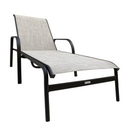 Espreguiçadeira Reclinável 72x193cm em Alumínio com Tela Cannes  - 1