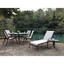 Espreguiçadeira Reclinável 72x193cm em Alumínio com Tela Cannes  - 5