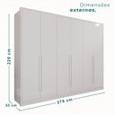 Ver imagem 3 de Guarda-Roupa 6 Portas 6 Gavetas Anápolis Plus 100% MDF Branco
