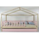 Ver imagem 1 de Bicama Infantil Solteiro Frente Casinha Colorida Madeira Maciça Pinus Grade Vertical