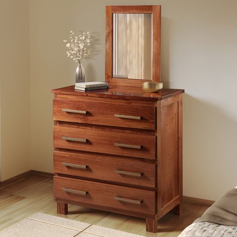 Cômoda com Espelho e Pés 4 Gavetas Lisboa