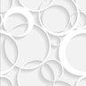 Papel de Parede Decorativo Anéis 3d Brancos Sombreados 1,5m - 1