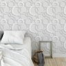 Papel de Parede Decorativo Anéis 3d Brancos Sombreados 1,5m - 2