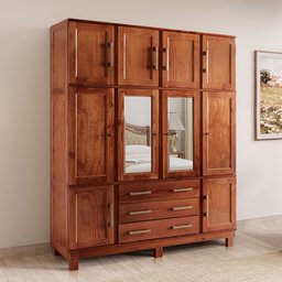 Guarda Roupa Casal com Espelho e Pés 10 Portas 3 Gavetas Paris - 1