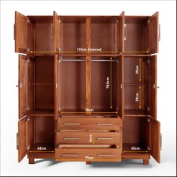 Guarda Roupa Casal com Espelho e Pés 10 Portas 3 Gavetas Paris - 4 Guarda Roupa Casal com Espelho e Pés 10 Portas 3 Gavetas Paris - 4