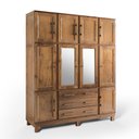 Ver imagem 2 de Guarda Roupa Casal com Espelho e Pés 10 Portas 3 Gavetas Paris