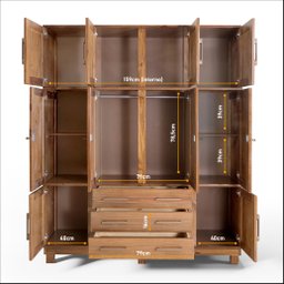 Guarda Roupa Casal com Espelho e Pés 10 Portas 3 Gavetas Paris - 4