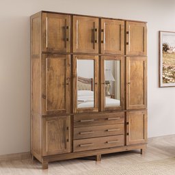 Guarda Roupa Casal com Espelho e Pés 10 Portas 3 Gavetas Paris - 1