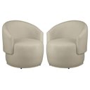 Ver imagem 1 de Kit 2 Poltronas Decorativa Redondo Estofada Heitor Sala Escritório e Recepção Suede Bege Eli Móveis