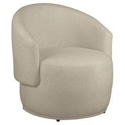 Kit 2 Poltronas Decorativa Redondo Estofada Heitor Sala Escritório e Recepção Suede Bege Eli Móveis - 2