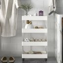 Ver imagem 2 de Prateleira Multiuso 4 Andares com Rodinhas - Organize com Praticidade Cor:branca