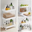 Ver imagem 7 de Prateleira Multiuso 4 Andares com Rodinhas - Organize com Praticidade Cor:branca