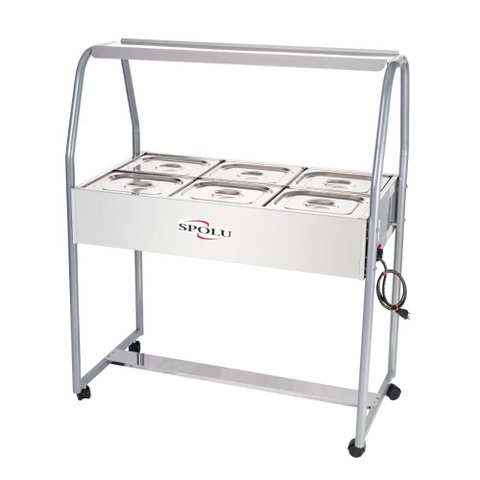 Buffet Térmico Aquecido 6 Cubas Inox Spl-506 220V - Spolu