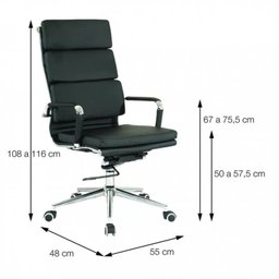 Cadeira Escritorio Presidente Design Italiano com Relax Corino 3304 - 4