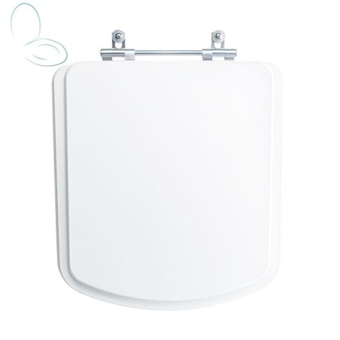 Assento Sanitário Tampa de Vaso Branco Mdf Laqueado Lirio para Bacia Fiori
