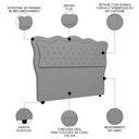 Ver imagem 3 de Cabeceira Casal King Cama Box 195cm Oregon I02 Linho Cinza - Mpozenato