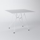 Ver imagem 1 de Mesa Eiffel Quadrada 90cm Tampo De Madeira Branco Com Base De Ferro Branco