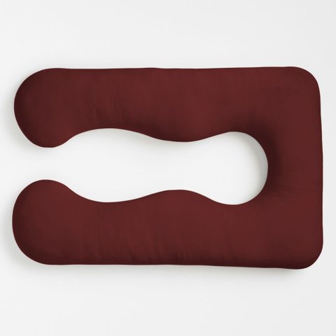 Almofada Travesseiro de Corpo Gestante Relaxante Isa Grande Macia Veludo Vermelho Escuro - Abmaza