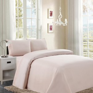 Jogo de Cama Casal 300 Fios com Bordado 4 peças Rose Stripes