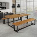 Ver imagem 3 de Banco para Sala de Jantar 183cm Lumber CabeCasa MadeiraOriginals Marrom/Preto