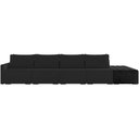 Ver imagem 7 de Sofá Ilha Modular para Sala 392cm com Puff Dublin K01 Veludo Preto e Sintético Preto - Lyam Decor