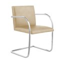 Ver imagem 1 de Cadeira Brno Couro Natural Bege Tubular Cromada