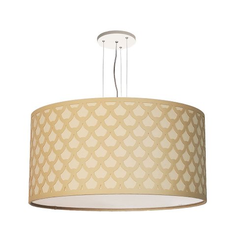 Luminária de Teto Pendente Trama 50x25 Cru