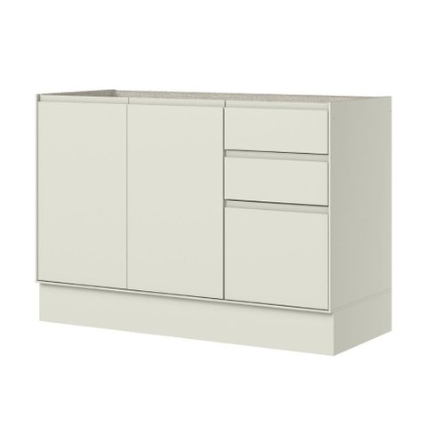 Balcão de Pia 3 Portas 2 Gavetas Fineze Henn 120cm (sem Tampo) Modulado