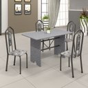 Ver imagem 1 de Conjunto de Mesa 120x75cm Tampo Granito com 4 Cadeiras Bianca Prata/Martelado/Ocre/Paraopeba