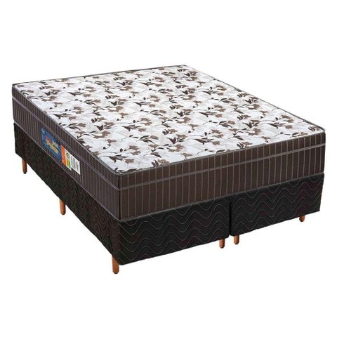 Cama Box Queen: Colchão Anatômico Polar D28/EP Orthoface + Base CRC Rústico Black(158x198)