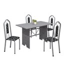 Ver imagem 2 de Conjunto de Mesa 120x75cm Tampo Granito com 4 Cadeiras Bianca Branco/Martelado Pérola/Ocre/Preto Floral