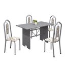 Ver imagem 2 de Conjunto de Mesa 120x75cm Tampo Granito com 4 Cadeiras Bianca Branco/Martelado Pérola/Ocre/Arabesco