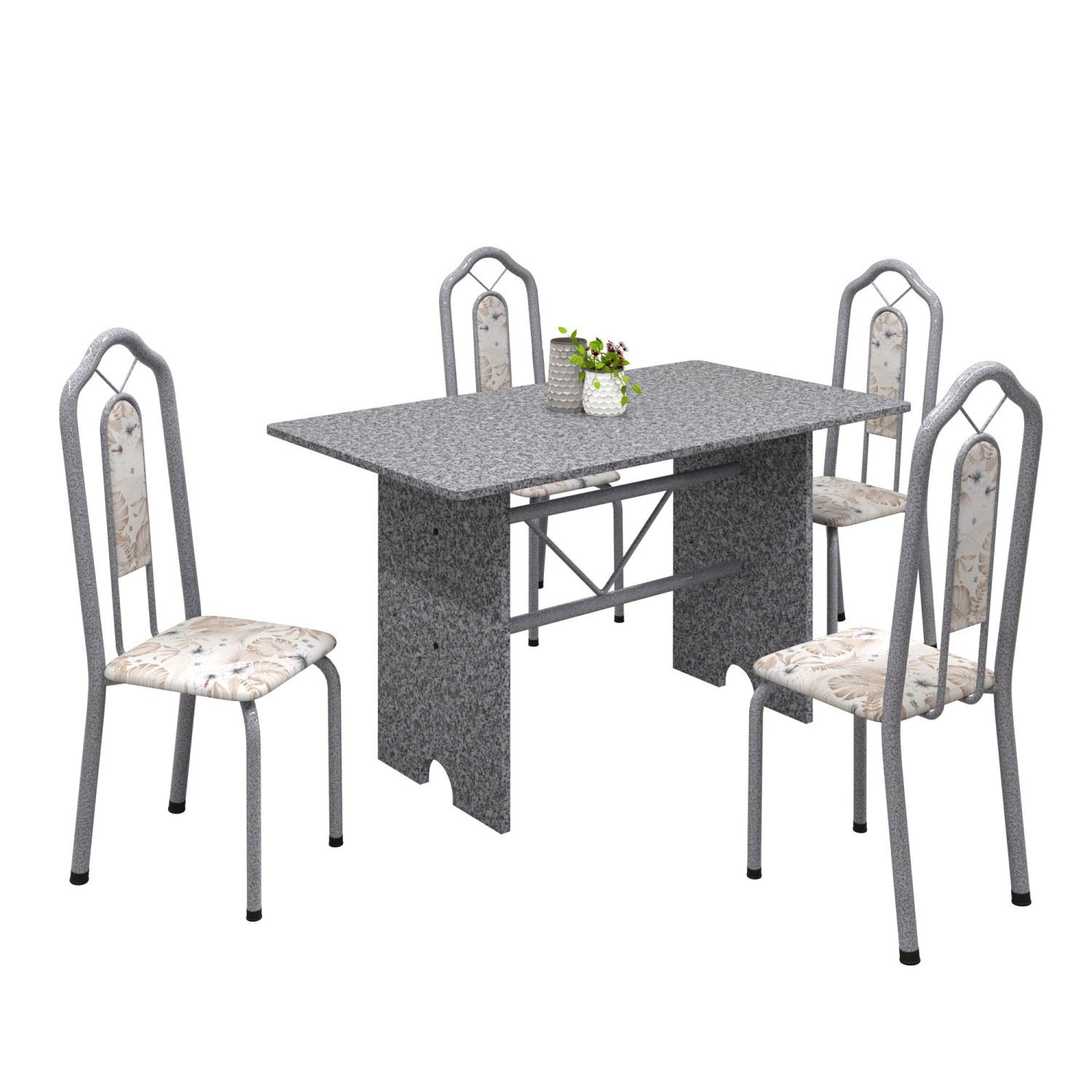 Conjunto de Mesa 120x75cm Tampo Granito com 4 Cadeiras Bianca  - 2