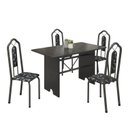 Ver imagem 2 de Conjunto de Mesa 120x75cm Tampo Ardósia com 4 Cadeiras Bianca Prata/Martelado/Indiano/Preto Floral