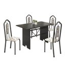 Ver imagem 2 de Conjunto de Mesa 120x75cm Tampo Ardósia com 4 Cadeiras Bianca Prata/Martelado/Indiano/Arabesco