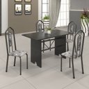 Ver imagem 1 de Conjunto de Mesa 120x75cm Tampo Ardósia com 4 Cadeiras Bianca Prata/Martelado/Indiano/Paraopeba