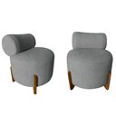 Ver imagem 1 de Kit 2 Poltronas Decorativa Mônaco Linho Cinza