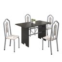 Ver imagem 2 de Conjunto de Mesa 120x75cm Tampo Ardósia com 4 Cadeiras Bianca Branco/Martelado Perola/Indiano/Botanic Bege