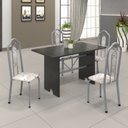 Ver imagem 1 de Conjunto de Mesa 120x75cm Tampo Ardósia com 4 Cadeiras Bianca