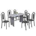 Ver imagem 2 de Conjunto de Mesa 140x75cm Tampo Granito com 6 Cadeiras Bianca Soma Móveis