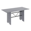 Ver imagem 4 de Conjunto de Mesa 140x75cm Tampo Granito com 6 Cadeiras Bianca Prata/Martelado/Ocre/Arabesco
