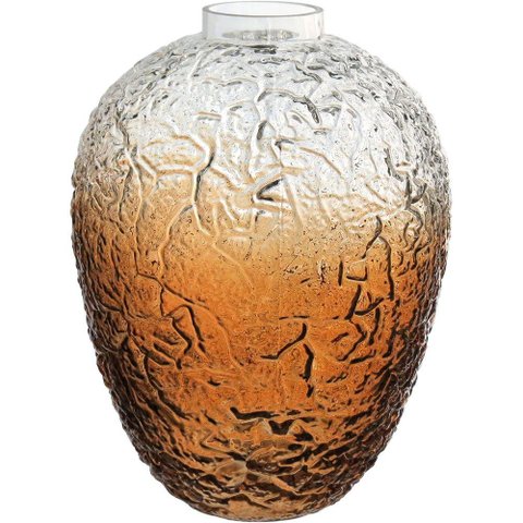 Vaso Decorativo Enfeite Casa Garrafa Home&co Vidro 29x22x22cm Marrom