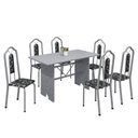 Ver imagem 2 de Conjunto de Mesa 140x75cm Tampo Granito com 6 Cadeiras Bianca Soma Móveis
