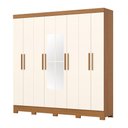 Ver imagem 4 de Guarda Roupa Roupeiro Casal Prime B51 Briz 8 Portas 4 Gavetas com Espelho Cinamomo Off White Henn