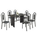 Ver imagem 2 de Conjunto de Mesa 140x75cm Tampo Ardósia com 6 Cadeiras Bianca Soma Móveis