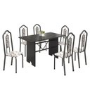 Ver imagem 2 de Conjunto de Mesa 140x75cm Tampo Ardósia com 6 Cadeiras Bianca Soma Móveis