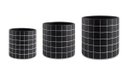 Ver imagem 1 de Kit Cachepot Xadrez Preto em Cimento 3 Pçs - Mart